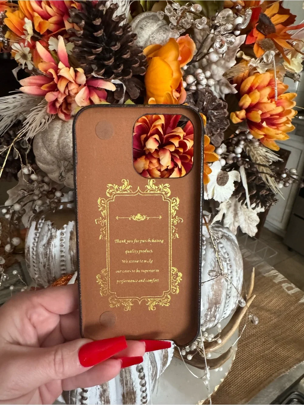Louis Vuitton Brown Monogram Leather Phone Case with Strap fitsIPhone 14 Pro Max